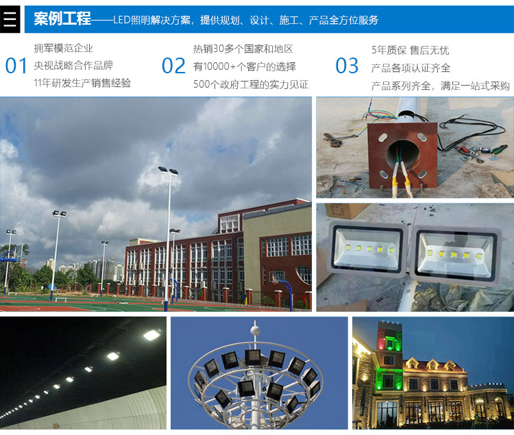 150WLED模组投光灯案例工程